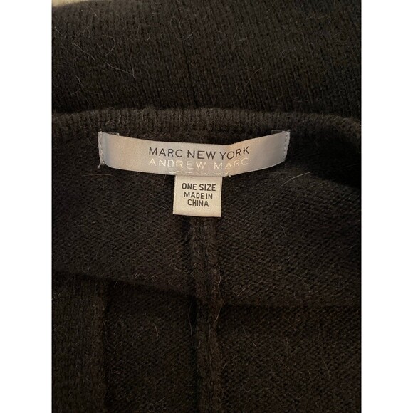 Marc New York Wrap One Size Black Merino Wool & Alpaca Wool Super Soft & Warm - Picture 4 of 8